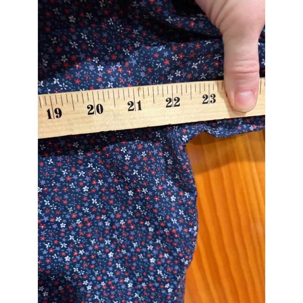 J.Crew Secret Wash Slim Untucked Floral Button Down Shirt L Organic Cotton Stret